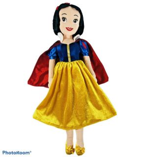 Disney Store Princess Snow White Plush Doll Toy Seven Dwarfs 22 " Soft Red Cape