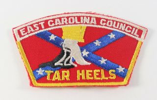 Vtg East Carolina Council Tar Heels Twill T Boy Scouts Bsa Shoulder Csp Patch