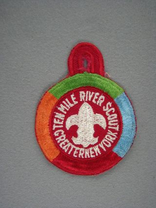 1960s Ten Mile River Scout Camp Greater York Org/grn/blu/red Cut - Edge Patch