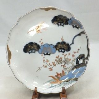A367: Real Japanese Old Imari Porcelain Ware Plate Of Popular Some - Nishiki