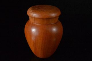 X8634: Japanese Wooden Shapely Tea Caddy Chaire Container,  Auto Tea Ceremony