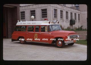 St Paul Mn 1960s International Travellall Ambulance Fire Apparatus Slide