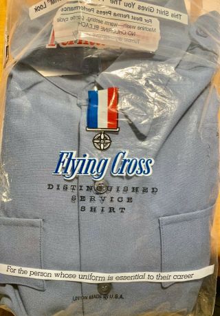 Nypd Police Light Blue Long Sleeve Uniform Shirt Size 17 - 35 Nrfb