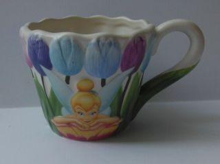 Disney Store Cup Mug Tinker Bell Fairies Tulips