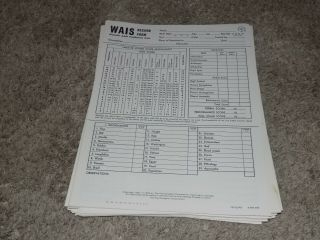 Wais Wechsler Adult Intelligence Scale Record Form 1955 Set Of 5