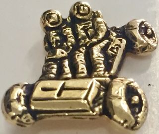 Small Nasa Lunar Rover Vehicle Gold Plated Lapel Pin Tie Tack Nos