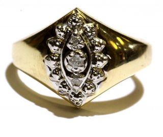 10k Yellow Gold.  05ct Si1 H Round Diamond Cluster Ring 2.  8g Estate Vintage 6