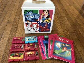 Vtg Disneys Children See Hear Read Along Story Books & Cassette Tapes Case Read