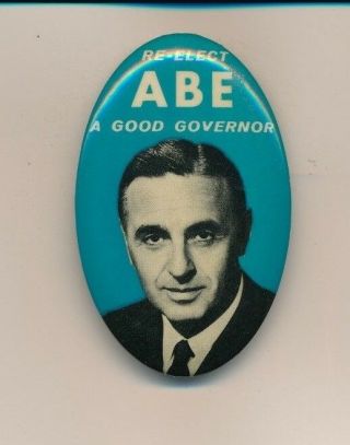 1954 Abraham Ribicoff For Governor 2 3/4 " Oval Cello Conneciticut Ct Button