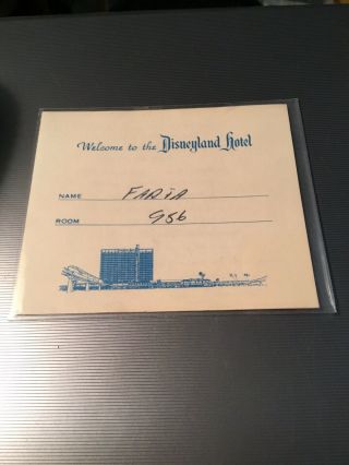 Vintage “welcome To The Disneyland Hotel” This Card Entitles Round Of Mini Golf