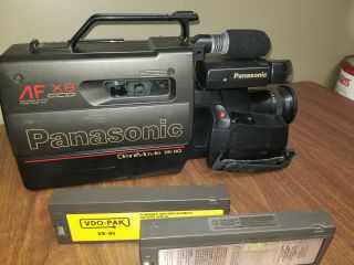 Vintage Panasonic Pv - 420d Omnimovie Vhs Camcorder W/case And Two Batteries