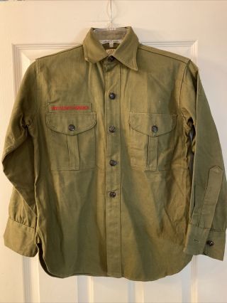 Vintage 1940s Or Older Bsa Boy Scout Uniform Shirt Metal Buttons 7