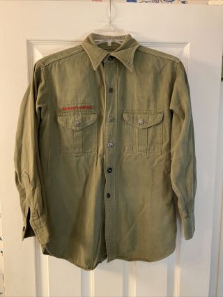 Vintage 1940s Or Older Bsa Boy Scout Uniform Shirt Metal Buttons 6