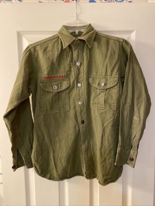 Vintage 1940s Or Older Bsa Boy Scout Uniform Shirt Metal Buttons 10