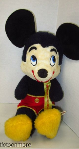 Vintage Walt Disney Character Disneyland Mickey Mouse Musical Stuff Toy