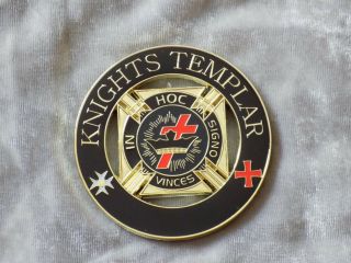 Masonic 3 " Car Emblem York Rites Knights Templar Crown Cross Metal