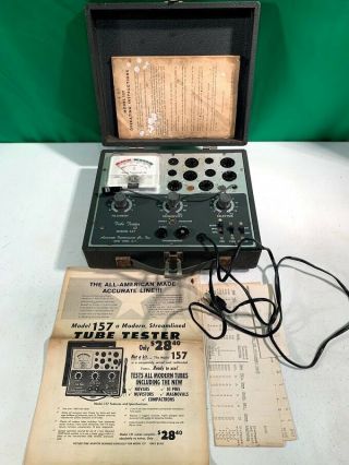 Vintage Accurate Portable Vacuum Tube Tester Model 157 /tv - Ham - Deco Radio