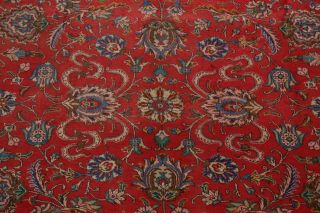 Vintage RED/IVORY Floral Tebriz Area Rug 10x13 Hand - Knotted Wool Oriental Carpet 4