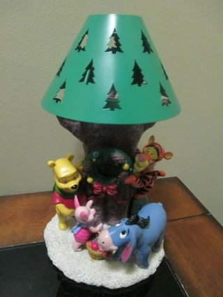 Disney Holiday Winnie The Pooh & Friends Metal Lamp Votive Candle Holder 9 " Tall