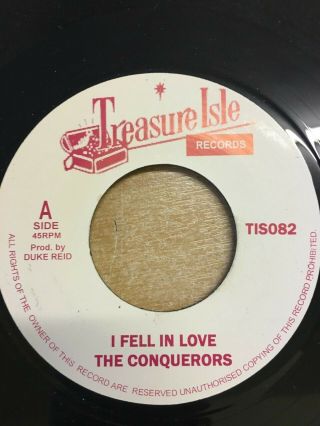 The Conquerors - I Fell In Love/lonely Street 7 " Vinyl Treasure Isle Reissue