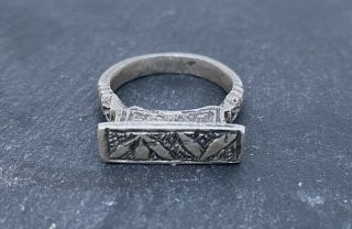 Antique African Tuareg Tribal Ethnic Silver Cross Mens Size R Ring Amulet Africa