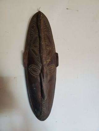 Papua Guinea Vintage Carved Native Tribal Wood Mask Estate Pacific Oceanic