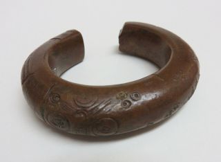 Old Antique African Bronze Bracelet / Currency Nigeria Child Size & Heavy