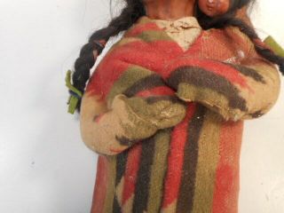 Large Antique 1930 - 1940 Signed Skookum Doll Bully Good Woman with Baby 3