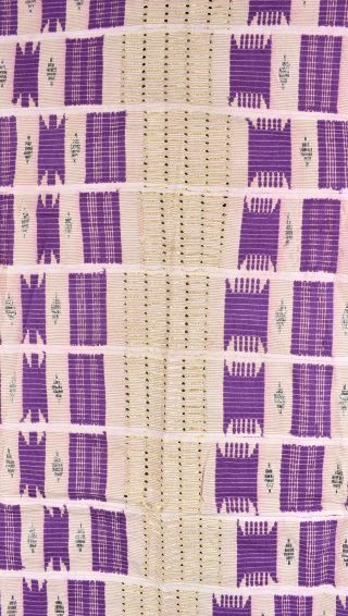 Yoruba Aso Oke Textile Handwoven Purple Nigeria African Art