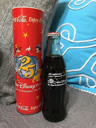 Coca Cola Coke Walt Disney World 25th Anniversary 1996 - 1997 8oz Bottle Display