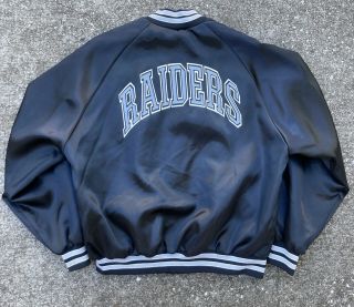 Vintage Chalk Line Raiders Satin Jacket Xl Oakland Los Angeles Nfl Team Game