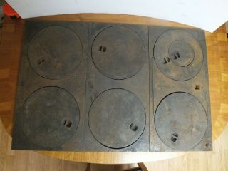 Set Of 6 Vintage Antique Cast Iron Wood Stove Lid And Plate Covers