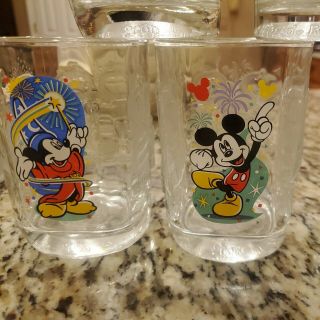 Set Of 7 Vintage Walt Disney Drinking Glasses Mcdonald ' s,  25 Year Anniversary 3