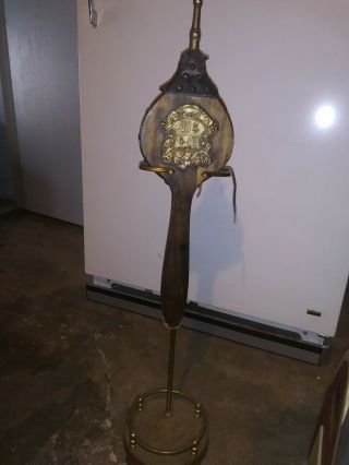 Vintage Fireplace Bellows / Blower With Stand