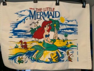 Vintage Vtg Disney The Little Mermaid Ariel Hand Towel Single Stitched