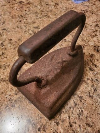 Antique Vintage Sad Iron,  Hex Handle,  Hand Forged,  Early 1800 