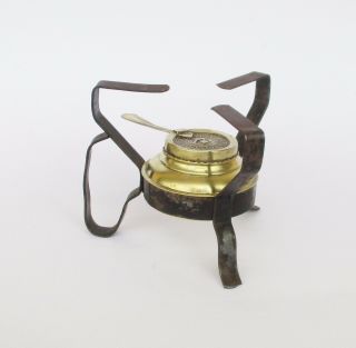 Antique Single Burner Brass & Iron Alcohol Portable Stove