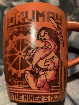 Tall Grumpy Dwarf Mug Snow White Walt Disney World Store Drinking Coffee Cup Euc