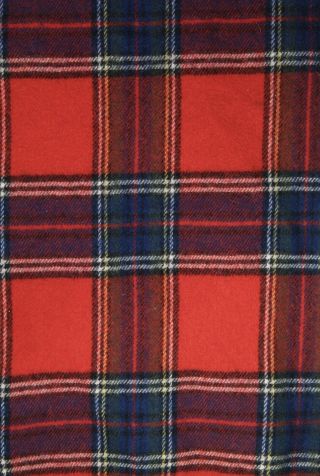 Vintage Pendleton Wool Blanket Throw Camp Plaid Red USA Made Fringe EUC 50”x70” 3