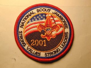 Boy Scout Bsa 2001 National Jamboree Youth Participant Patch Blue - Red Border