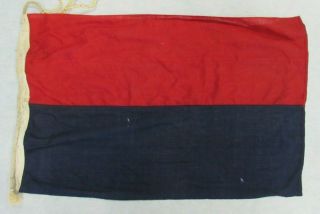Old Vintage Marine Maritime Cotton Signal Flag E Echo Blue & Red 34 " X 23 "