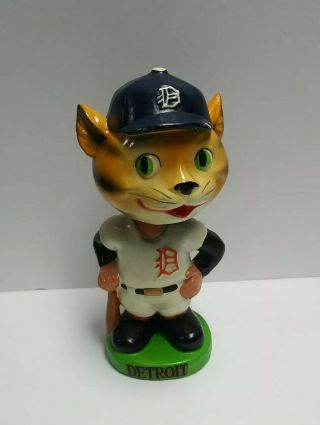 Vintage 1962 Mlb Detroit Tigers Baseball Bobblehead Nodder Chalkware Green Base