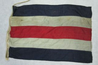 Old Vintage Marine Maritime Cotton Signal Flag C Charlie Red White Blue 34 X 23