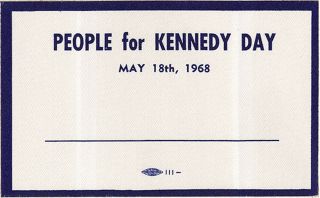 Scarce 1968 Robert Kennedy California Campaign Volunteer Id Badge (3616)