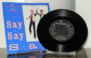 Paul Mccartney Michael Jackson Say Say Say 1983 Uk 7 " Vinyl Single The Beatles