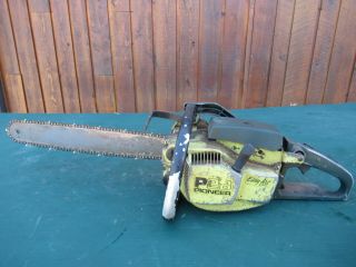 Vintage Pioneer P28 Chainsaw Chain Saw With 17 " Bar