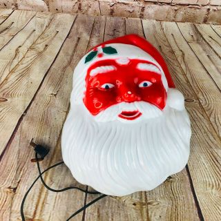 Vintage Santa Claus Christmas Decor Lighted Face Head by Noma 2