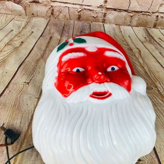 Vintage Santa Claus Christmas Decor Lighted Face Head by Noma 3