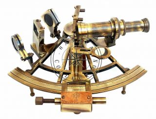 Marine Captain Sextant - Brass Nautical Astrolabe 8 " Henry Barrow & Co.  London