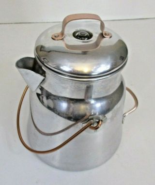 Wear - Ever Rare Vintage 3116 Percolator Coffee Pot Aluminum & Copper Handles